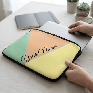 Capa Para Notebook Nome Geométrico Pastel Estético Personalizado