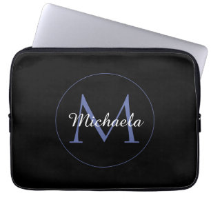 Capa Para Notebook Nome inicial do monograma moderno em círculo mínim