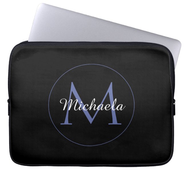 Capa Para Notebook Nome inicial do monograma moderno em círculo mínim (Frente)