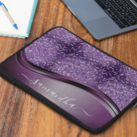 Nome manuscrito Glam Purple Metal Glitter