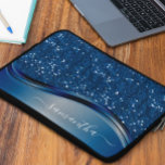 Capa Para Notebook Nome manuscrito Marinho Blue Metal Glitter<br><div class="desc">Este design pode ser personalizado na área fornecida pela alteração da foto e/ou do texto. Ou pode ser personalizado clicando em Personalizar este Modelo e, em seguida, escolhendo o clique para personalizar mais a opção e excluir ou alterar a cor do plano de fundo, adicionar texto, alterar a cor ou...</div>