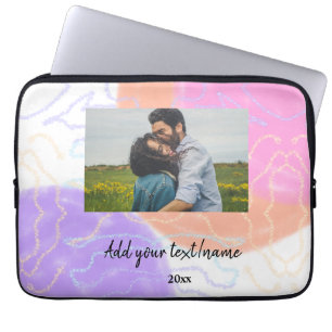 Capa Para Notebook nome monograma de casal personalizado simples mini