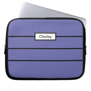 Capa Para Notebook Nome Monogramado Minimalista Moderno Azul Pervinca