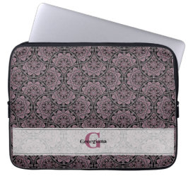 Capa Para Notebook Nome Personalizado 1920 Dusky Rosa Floral Fronds M