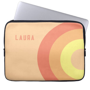 Capa Para Notebook Nome personalizado Alvo Arco-íris – rosa, Pêssego