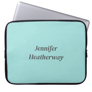 Capa Para Notebook Nome personalizado azul aqua minimalista