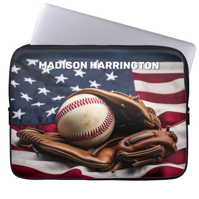 Capa Para Notebook Nome Personalizado Baseball Americano (Frente)