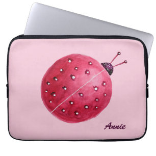 Capa Para Notebook Nome Personalizado Bonito Cor de Água Rosa Cinza M