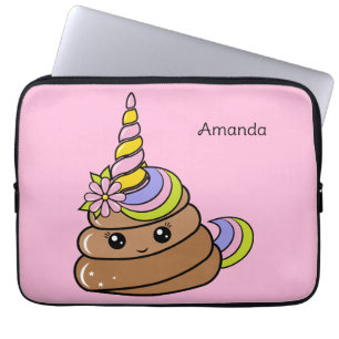Capa Para Notebook Nome Personalizado Cocô de Unicórnio