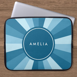 Capa Para Notebook Nome Personalizado Cor Roda Formas de Azul