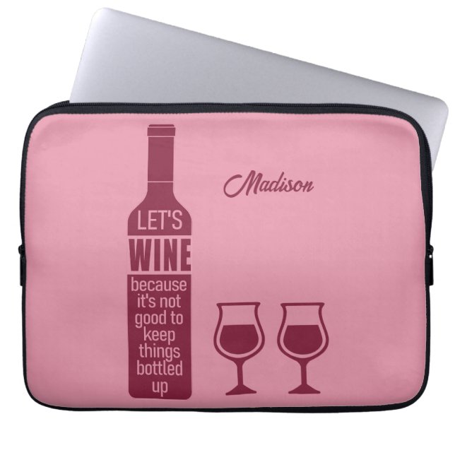 Capa Para Notebook Nome personalizado Cotação de vinho engraçado (Frente)