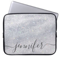 Nome Personalizado da Glitter do Elegante Silver