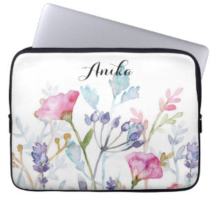 Capa Para Notebook nome personalizado de flor silvestre