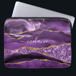 Capa Para Notebook Nome Personalizado de Geodo Glitter Dourado Violet<br><div class="desc">Agate Purple Violet Glitter Geode Dourado Nome Personalizado do Sparkle Marble Personalizado Birthday - Aniversário ou Oferta de Casamento - Adicione Seu Nome - Texto ou Remover - Torne Seu Presente Especial - Redimensione e mova ou adicione texto / elementos com a ferramenta de personalização. Design por MIGNED. Por favor,...</div>