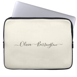Capa Para Notebook Nome Personalizado de Script Branco Mínimo Moderno