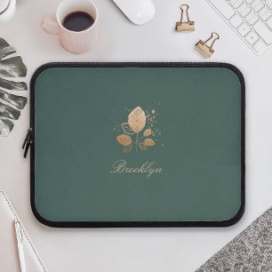 Capa Para Notebook Nome Personalizado de Script Elegante Rosa Dourado