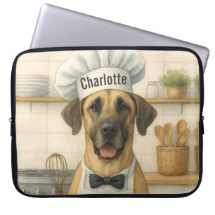 Capa Para Notebook Nome Personalizado Divertido Chef Cachorro Grande