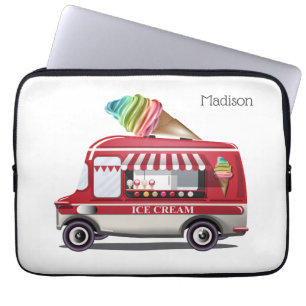 Capa Para Notebook Nome personalizado do Caminhão do sorvete bolsa de