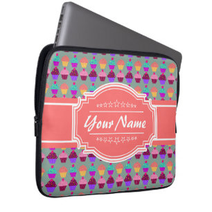 Capa Para Notebook Nome Personalizado do Padrão do cupcake