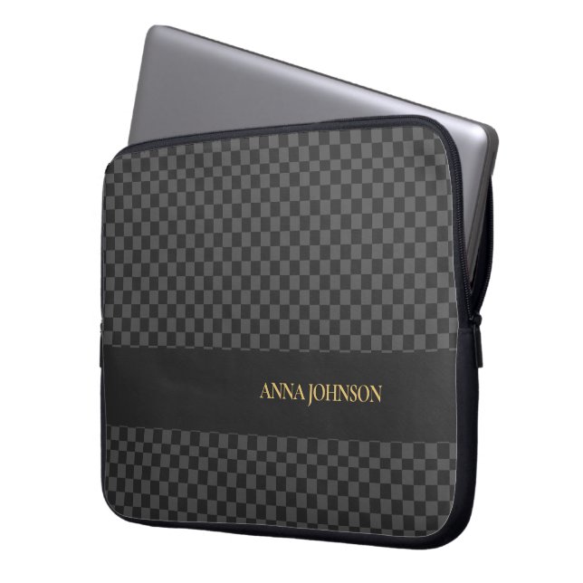 Capa Para Notebook Nome Personalizado do Padrão Verificado (Frente Esquerda)