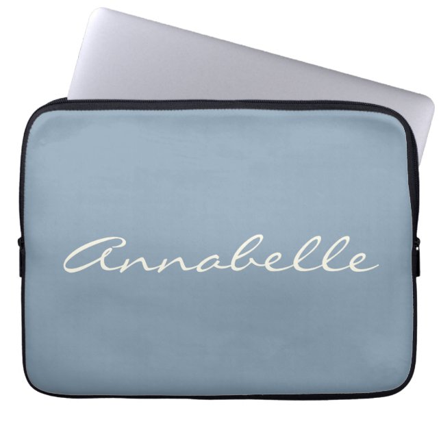 Capa Para Notebook Nome Personalizado do Script Manuscrito Azul Elega (Frente)