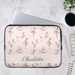 Capa Para Notebook Nome Personalizado dos Calçados de Balé Rosa Balle
