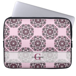 Capa Para Notebook Nome personalizado Dusky Rosa Cherry Blossom Dot M