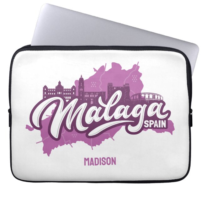 Capa Para Notebook Nome Personalizado / Espanha de Málaga de Texto (Frente)