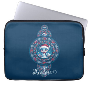 Capa Para Notebook Nome Personalizado Holiday Kawaii Bear Ornamental