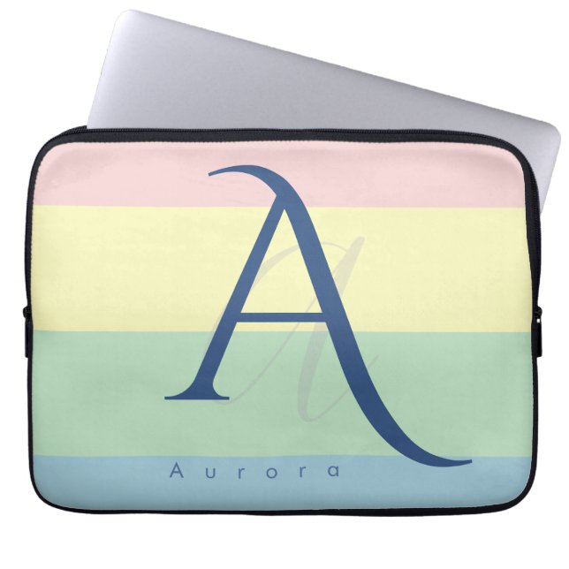 Capa Para Notebook Nome Personalizado Minimalista Pastel Moderno (Frente)