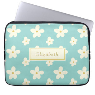 Capa Para Notebook Nome Personalizado Personalizado Daisy Floral Cute