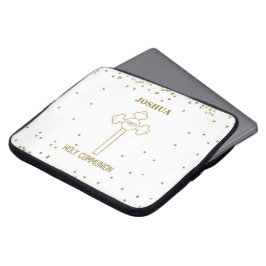 Capa Para Notebook Nome Personalizado Primeira Comunhão Cruz com Apar