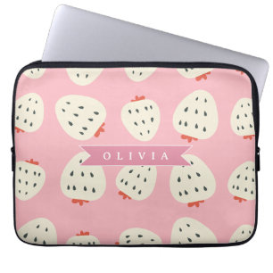 Capa Para Notebook Nome Personalizado Rosa Morango Fofo Feminino