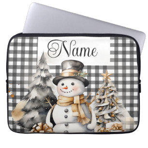 Capa Para Notebook Nome personalizado Snowman de Natal
