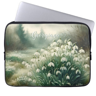 Capa Para Notebook Nome Personalizado Vintage Watercolor Quedas Flora