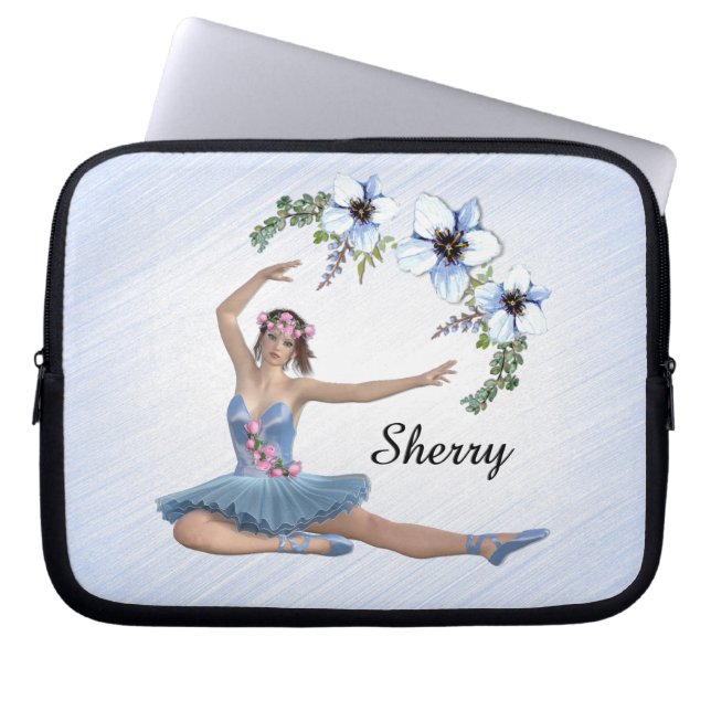 Capa Para Notebook Nome pessoal Bailarina de Azul (Frente)
