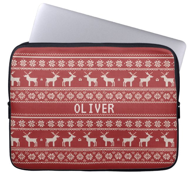Capa Para Notebook Nordic Reindeer Christmas Personalized  (Frente)