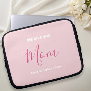 Capa Para Notebook Nós Te Amo Mãe Rosa Minimalista