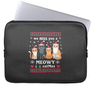 Capa Para Notebook Nós te Assobiamos um Gato Feliz Natal Funny Cat Ch
