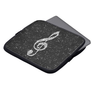 Capa Para Notebook Nota Musical Diamante Espelhado Glitzy Impresso