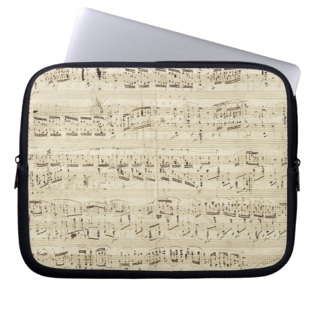 Capa Para Notebook Notas de Música Antigas - Folha de Música Chopin (Frente)