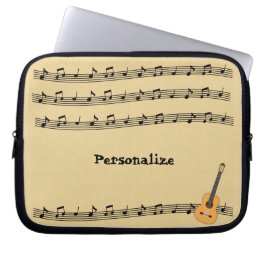 Capa Para Notebook Notas de Música e Laptop Personalizar Violão