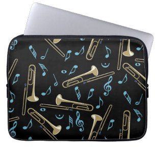 Capa Para Notebook Notas de Música Trombone