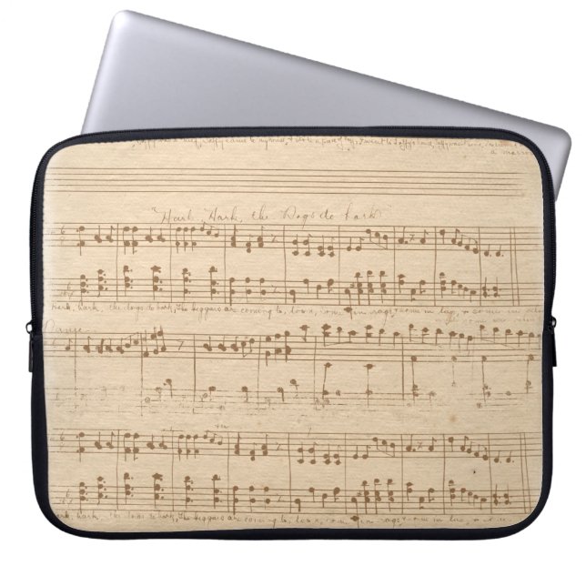 Capa Para Notebook notas de música vindima beige (Frente)
