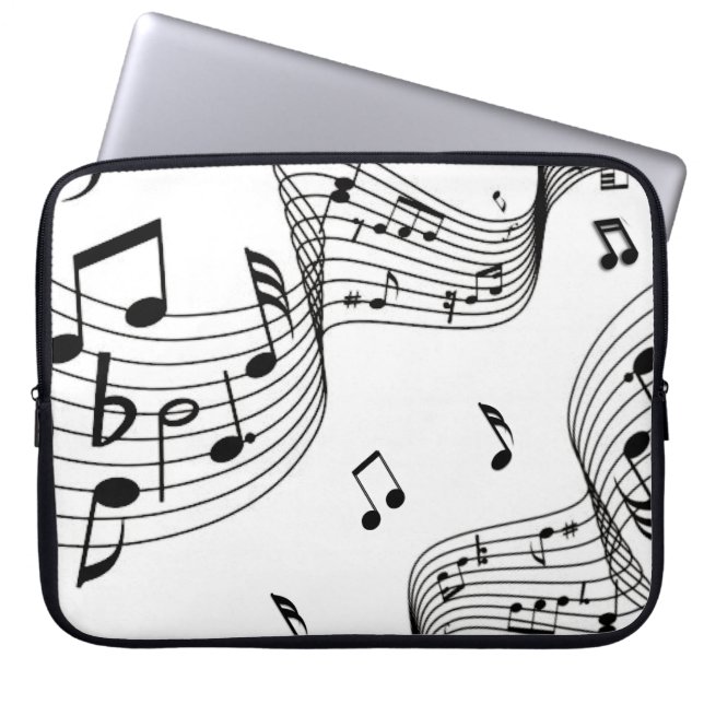 Capa Para Notebook Notas Musicais em Branco  (Frente)