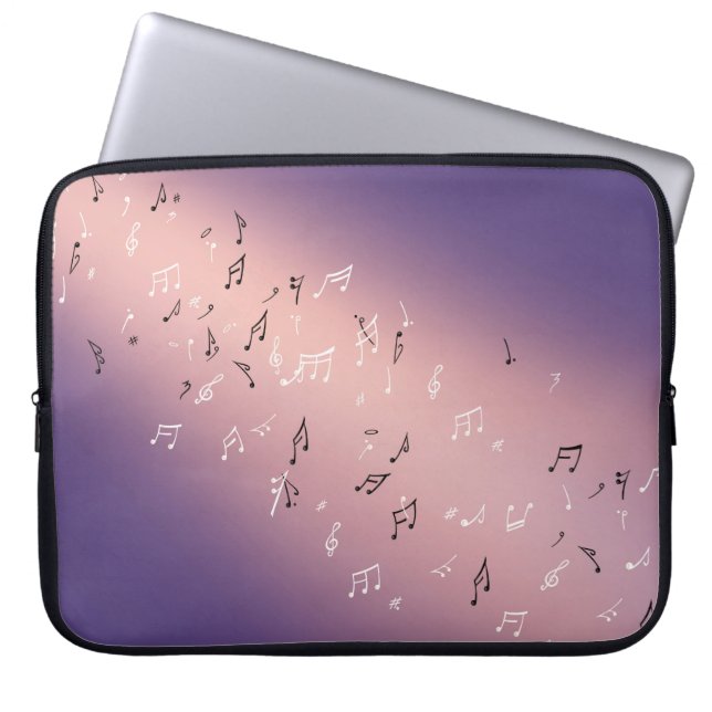 Capa Para Notebook Notas Musicais Lilac Moon (Frente)