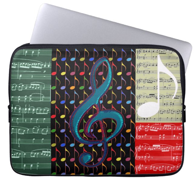 Capa Para Notebook notas musicais padrão misto (Frente)