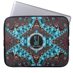 Capa Para Notebook Notebook Aqua Royale Fractal Lace Monograma