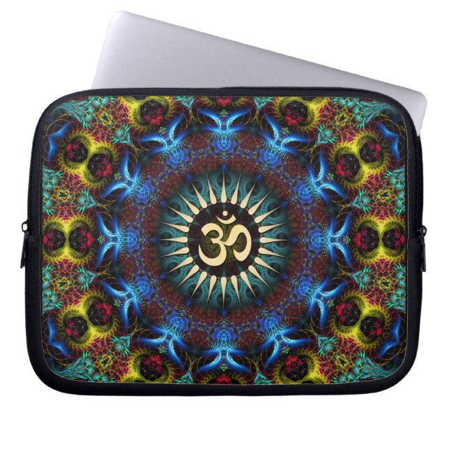 Capa Para Notebook Notebook OM Floral Fractal Mandala (Frente)