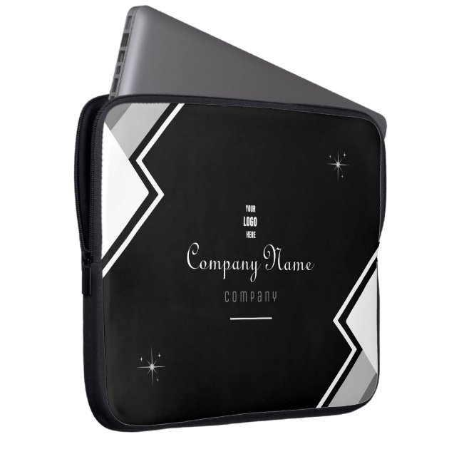 Capa Para Notebook Notebook Personalizado Moderno E Preto E Branco (Frente Esquerda)